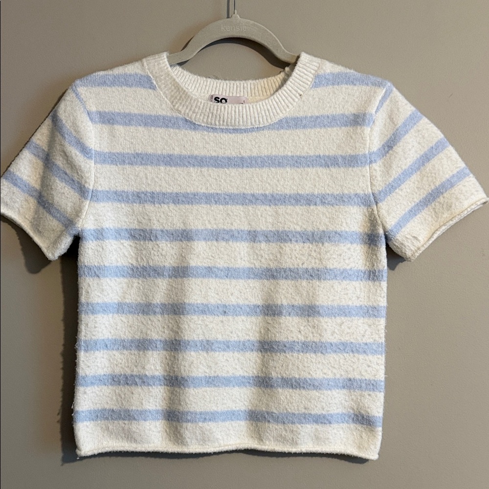SO Kids Striped Sweater - White and Light Blue